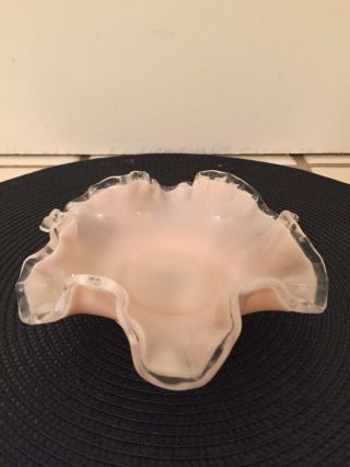 Vintage Milky Light Pink Small Glass Dish - Rare And Unique Find
