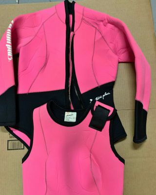 Rare Action Plus 2pc Jacket Farmer Jane Pink Black Scuba Dive Wetsuit