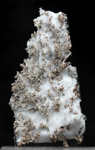 RARE NATIVE SILVER On Calcite Crystal Cluster Natural Mineral Specimen MOROCCO 2