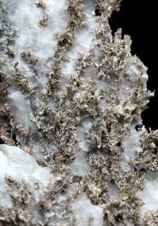 RARE NATIVE SILVER On Calcite Crystal Cluster Natural Mineral Specimen MOROCCO 3