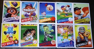 2015 Garbage Pail Kids Series 1 Complete Baseball Set 10/10 Rare Gpk
