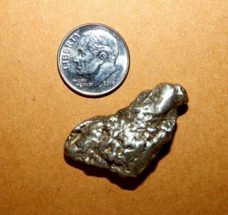 18.  76 Grams Natural Silver Nugget From Fairbanks Alaska Rare Specimen