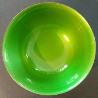 Vintage Reed & Barton Enameled Silver Plated Bowl 101 Lime Green 4.  25 