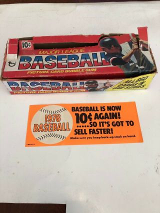 1976 Topps Baseball Empty Display Box With Advertising Sheet (rare)
