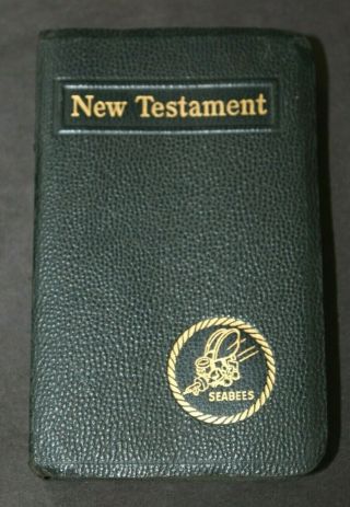 Rare Wwii Ww2 U.  S.  Navy Seabees Testament Bible