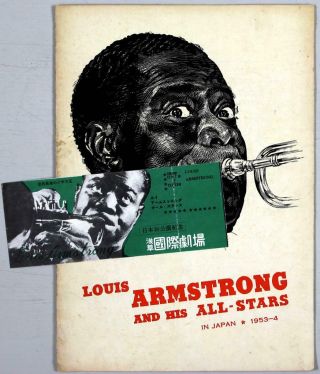 Louis Armstrong - Rare Vintage Japan 1953 Concert Program,  Ticket