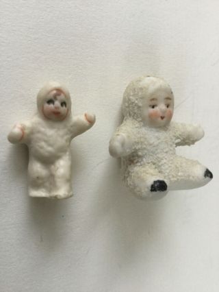 ANTIQUE BISQUE PORCELAIN SNOW BABY,  CHRISTMAS CAKE TOPPERS TREE ORNAMENTS 2
