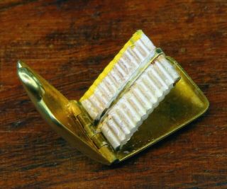 Vintage 14k Gold Art Deco Cigarette Compact Case Movable Enamel Charm Rare