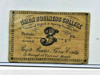 3 Cent " Union Business College " 1800 