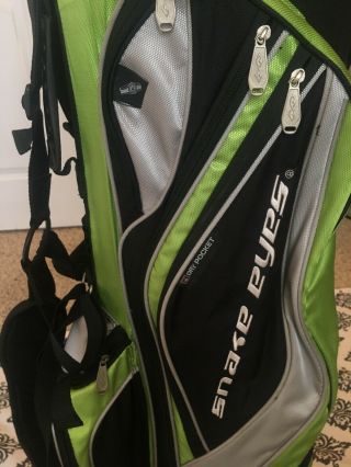 Rare Snake Eyes Golf Carry Stand Bag 14 Way Dividers Dual - Strap Complete W Cover