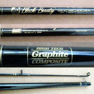 2 - Piece 8 ' South Bend BLACK BEAUTY Graphite Composite Med.  Action Fly Rod 2