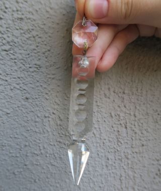 Just 1 Antique Vintage Crystal Gothic Prism Chandelier Sconce Lamp Part Luster