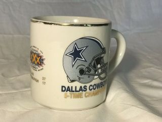 Rare Dallas Cowboys Coffee Mug - 5 Time Bowl Coffee Mug -