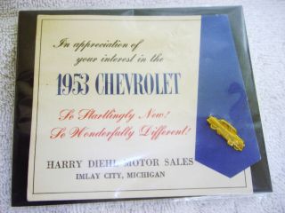 / Rare 1953 Gm Chevrolet Automobile Promo / Advertisement Card