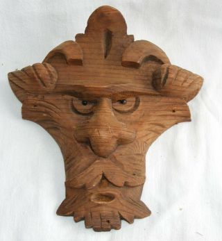 Antique Architectural Salvage Wood Carved Gothic Old Face