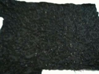 Antique Black Beaded Cutter On Silk Fabric