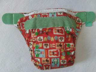 Tots Bots Easyfit All - in - One Cloth Diaper - HTF Rare - Sing a song of six pence 2