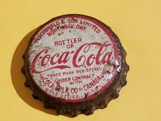Coca Cola Canada Soda Bottle Cap Crown Coke Beer Old Rare Cork 20s