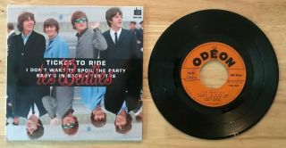 Rare French The Beatles Ep Odeon Soe 3766 Ticket To Ride,  3