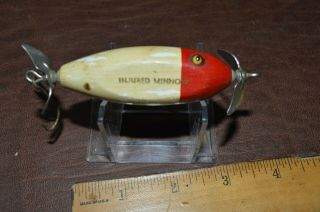Vintage Creek Chub Injured Minnow - Lefty Version Rare Red/white Wood Glass Eyes
