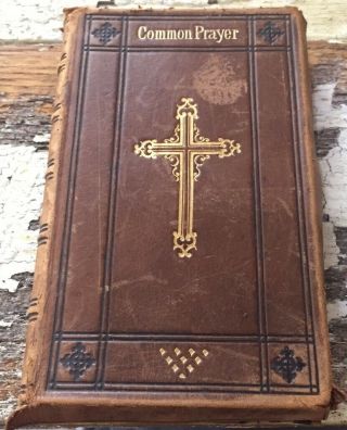 1850 Antique Book Of Common Prayer Sacraments - Leather Binding - G.  E.  Eyre