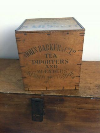 Decorative Wooden Tea Box - John Barker Kensington London - 8 Inches