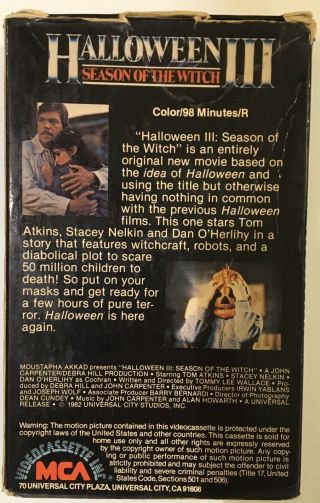 Halloween 3 Season Of The Witch (1982) Betamax Horror Rare John Carpenter (Beta) 2
