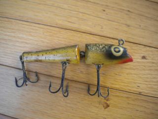 Vintage Creek Chub Paw Paw Antique Wood Fishing Jointed Lure