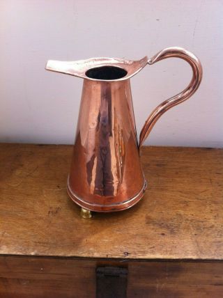 Lovely Large Decorative Antique Arts & Crafts Copper & Brass Water Jug 9 Inch