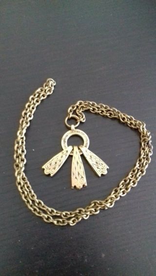 Rare Vintage Kalevala Koru Kk Brass Pendant Necklace Finland 1970 