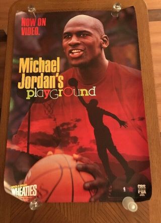 Rare 1991 Michael Jordans Playground 38”x25 1/2” Vhs Nba Poster Mancave
