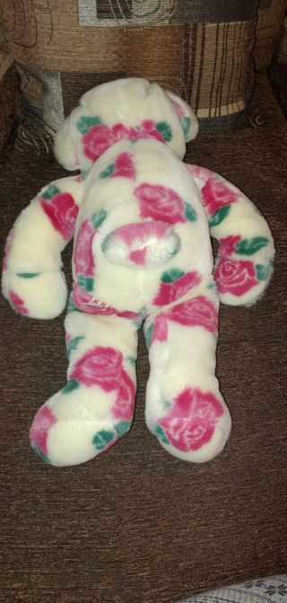 Vintage 1998 Mary Meyer Teddy Bear Plush with Pink Roses 18 