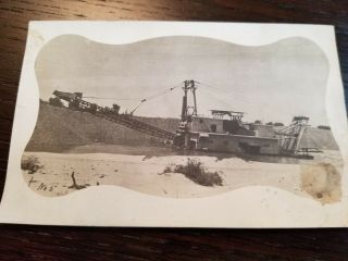 Rare 1910 Vintage Postcard A Gold Dredge / Placer Mining Machine / California