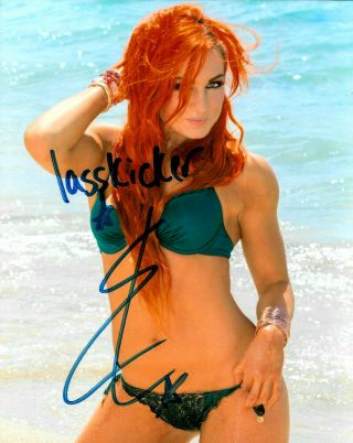 Wwe Becky Lynch 8x10 Hand Signed Autographed Beach Photo With Very Rare
