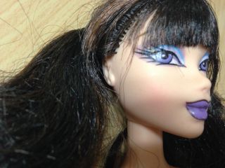 Barbie My Scene Swappin ' Styles Nolee Doll Head Pigtail Hair Bangs Rare 2