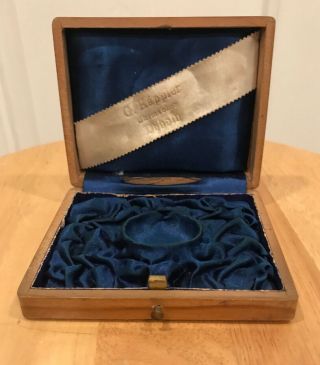 Antique Kappler German Wood Pocket Watch Presentation Box W/ Silk Lining Empty