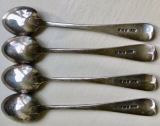 Set Of 4 Antique Solid Silver 925 Coffee Spoons Sheffield 1903