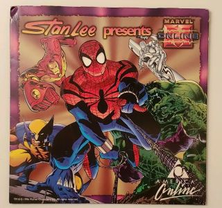 Rare Stan Lee Presents Marvel Online 1996 Aol Disc America Online