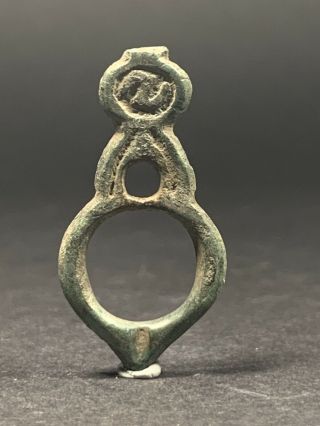 Very Rare Ancient Celtic Druids Bronze Fertility Amulet Pendant Circa.  300 - 100bc