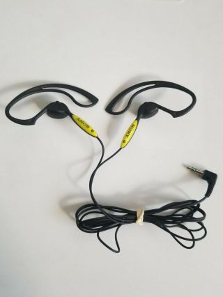 Rare Sony Mdr - J010 Over The Ear Non Slip Hook Earphones Headphones Green / Black