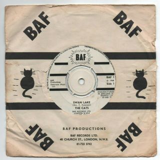 The Cats - Swan Lake 7 " 45 Vinyl Rare 1968 Uk Single,  Baf Sleeve Ska Reggae