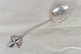 A Vintage Solid Sterling Silver & Enamel Souvenir Spoon Birmingham 1950.