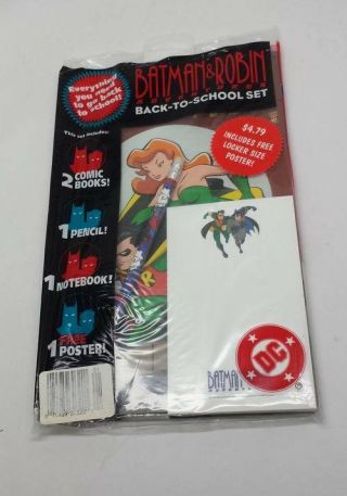 1996 Batman & Robin Back To School Set Rare - Verry