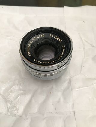 Schneider - Kreuznach Componon 5.  6 / 80mm Enlarger Lens - 7119848 Rare
