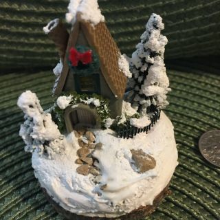 Handmade Miniature Snow Covered Fairy House Vintage Ooak By O 