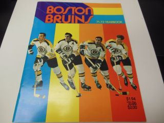 1971 - 72 Nhl Hockey Boston Bruins Official Yearbook Very Rare Stanley Cup Champs