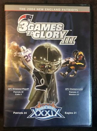 3 Games To Glory Iii,  Bowl Xxxix,  39,  England Patriots Rare Dvd
