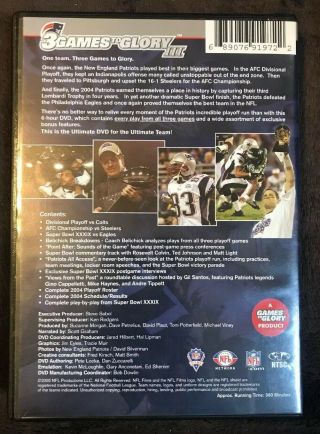 3 GAMES TO GLORY III,  BOWL XXXIX,  39,  England Patriots RARE DVD 2