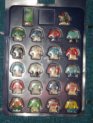 Rugby Union World Cup 1999 Set Of 22 Pin Badges Very Rare
