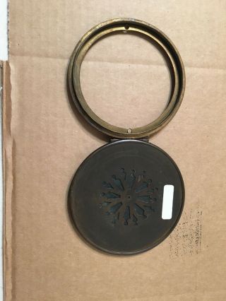 Antique Small Size French Mantle Clock Pierced Brass Rear Bezel Back Door Cover